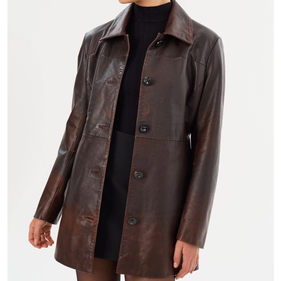LAMARQUE COLLECTION MARLOWE | LEATHER TRENCH COAT - Picture 6 of 9